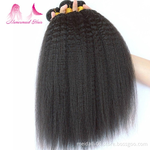 kinky straight hair virgin indian raw unprocessed yaki human hair weave for black women wholesale price